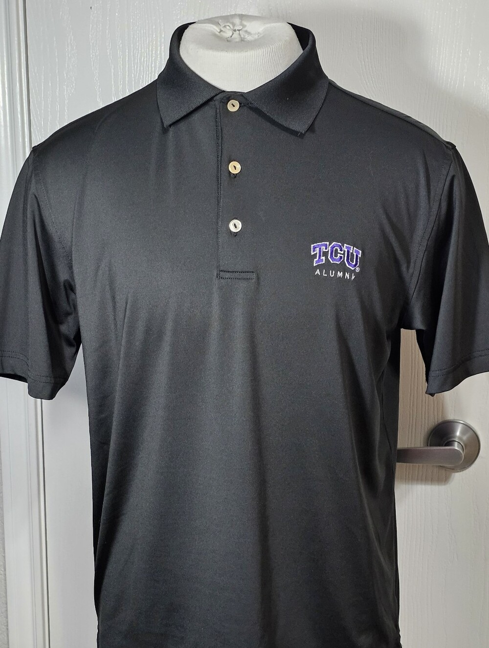 TCU Alumni Black Short Sleeve Polo Shirt Men's Size S